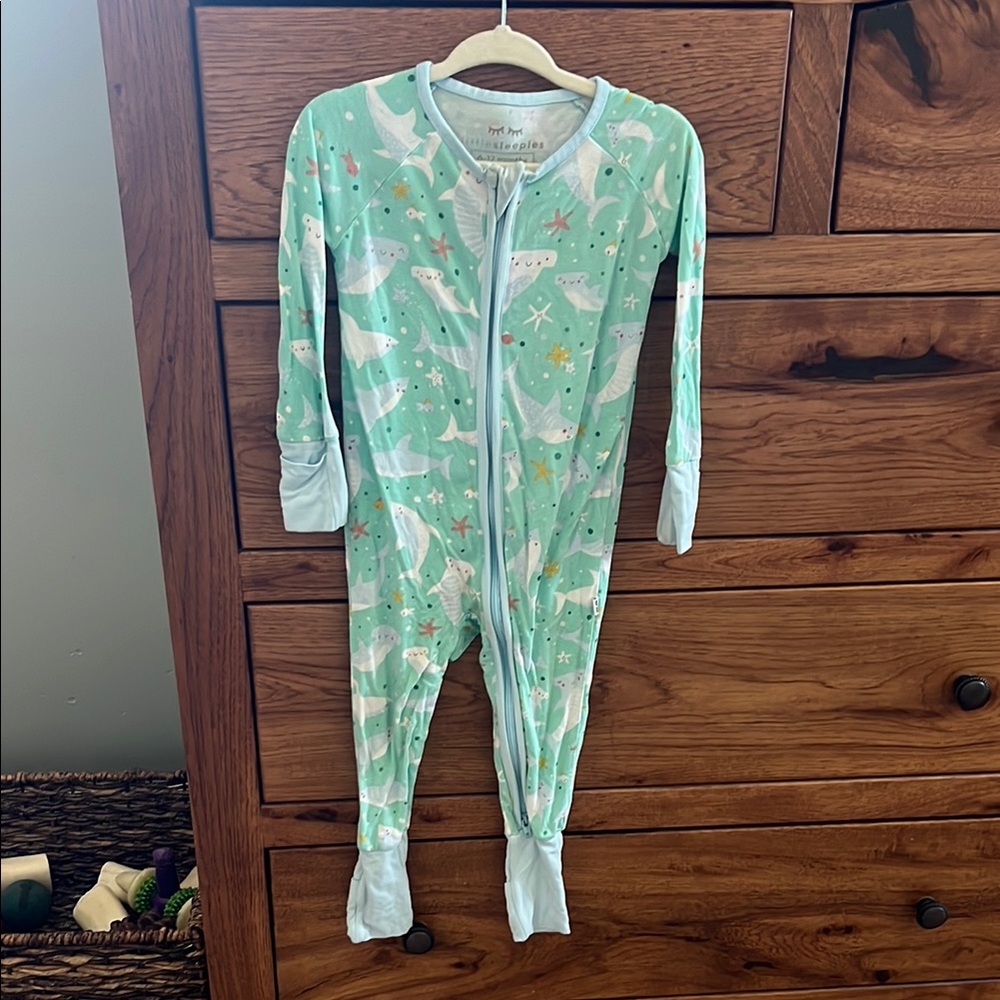 Little Sleepies shark Pajamas with Full-Length Zipper
